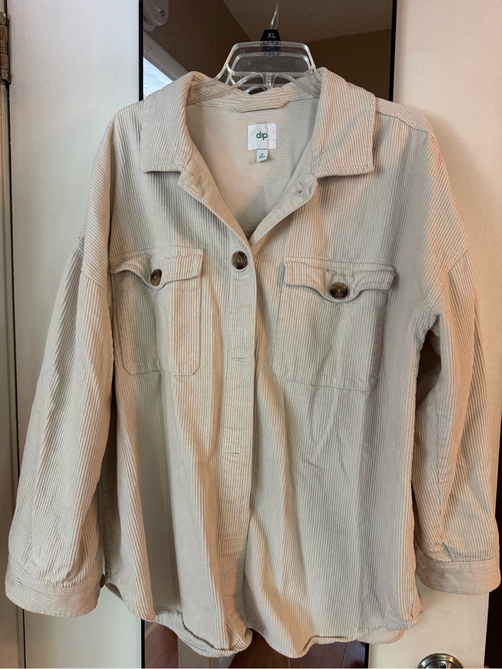 dip Cream Corduroy Overshirt Jacket